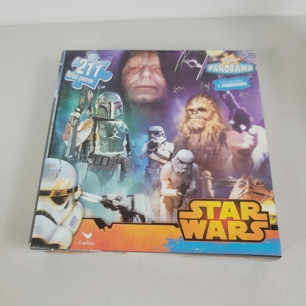 Star Wars 3 Puzzles make 1 Panorama Hans Solo Chewbacca Yoda Luke - Picture 2 of 8